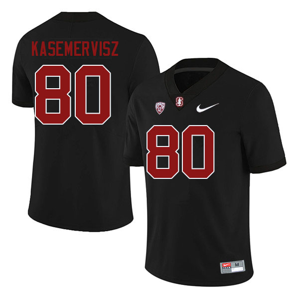 Men #80 David Kasemervisz Stanford Cardinal College Football Jerseys Sale-Black